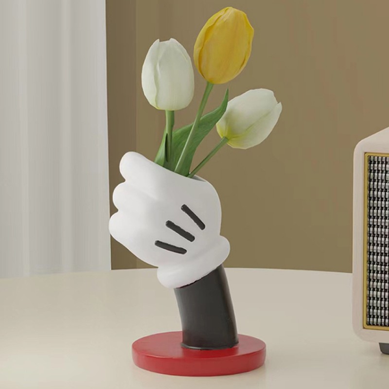 Hand Shaped Vase Cute Easy to Clean Cartoon Decorative Vase