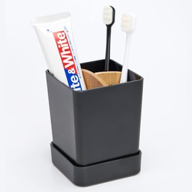 Kids Electric Toothbrush Holders for Bathrooms Counter Plastic Toothbrush Organizer and Toothpaste Holder Stand Set Small Toothbrush Caddy Storage Tray Razor Holder with Removable Base(Small Black)