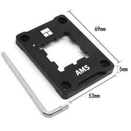 Qunyince AM5 CPU Holder, AM5 Anti-Bending Contact Frame with 4Pcs Screws & 1x Screwdriver, Corrective Anti-Bending Fixing Frame (Black)