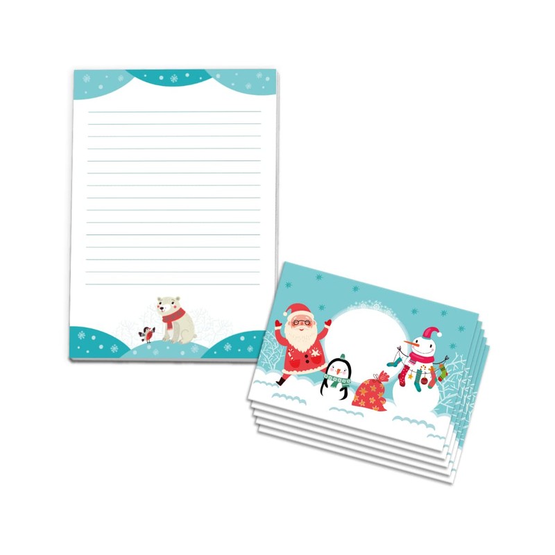 Bear Christmas Letter Paper Set with Envelope for Kids Girls