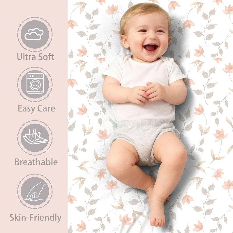 4 Pack Crib Sheets for Girls – Fitted Crib Sheets