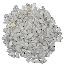 Hypnotic Gems: 1/2 lb of Polished Howlite Natural Rock Chips with Info Card - Tumbled Stones for Vases, Fountains, Art and Crafts, Jewelry Making, Crystal Healing and More!