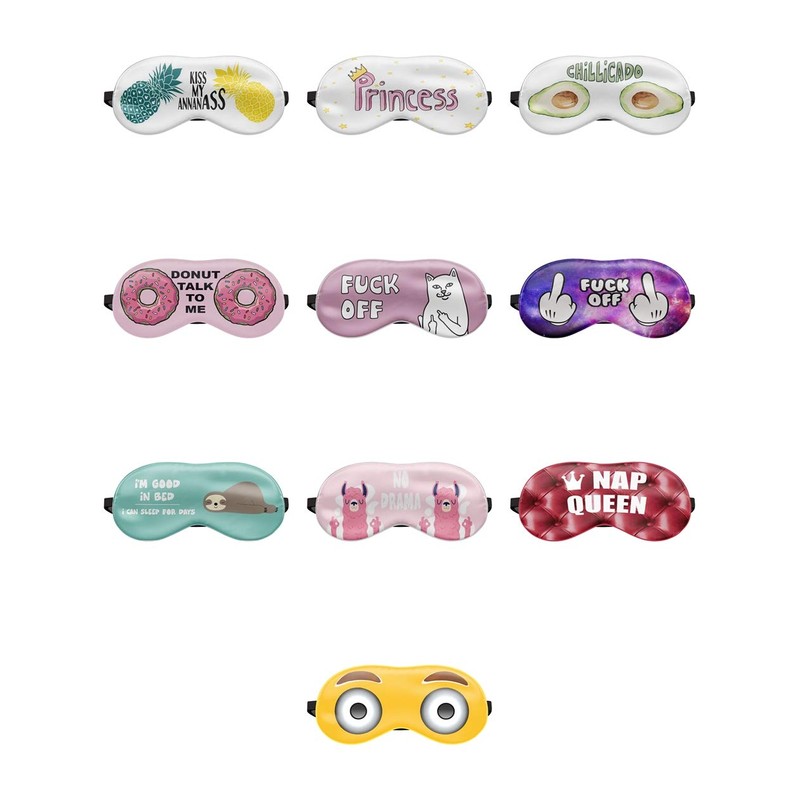 Sleep Mask Travel Relax Eye Cover Bed Emoji Nap Blindfold