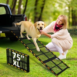iPetba Dog Ramp for Car & Truck & SUV & Stairs - Joint-Friendly, Anti-Slip, Gentle Slope，Extra Wide & Stable, Up to 200 lbs