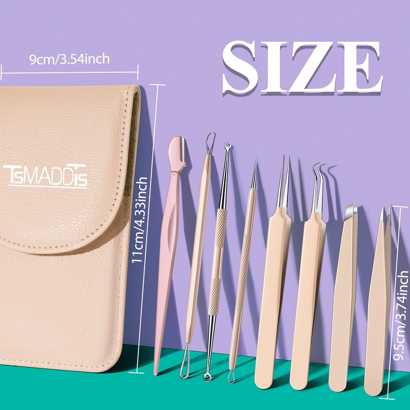 TsMADDTs Blackhead Remover Tools, Ingrown Hair Removal Kit Blackhead Remover