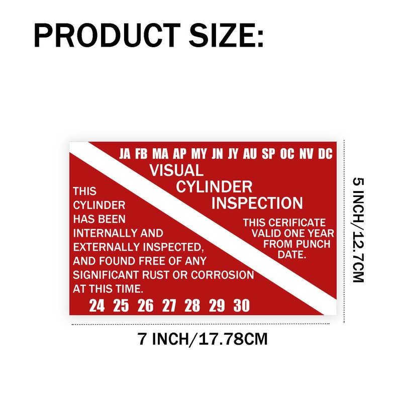Generic Scuba Tank Visual Inspection Sticker 5×7 Inch Scuba Visual
