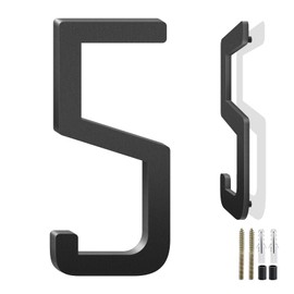 3 Inch Floating Aluminum House Address Numbers Letters, Modern Metal House Numbers for Outside, Black Metal Door Address Letter and Number for Home Garden Office Apartment (5)