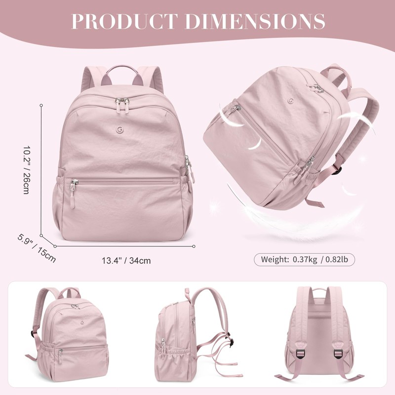 13L Mini Backpack Lightweight Nylon Daypack for Women, Small City