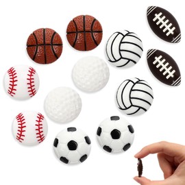 12Pcs 3D Sports Ball Fridge Magnets, Strong Magnetic Decorative Magnets with Football, Basketball, Soccer, Volleyball, Baseball, Golf Styles, Sports Theme Magnets for Kitchen Whiteboard Locker School