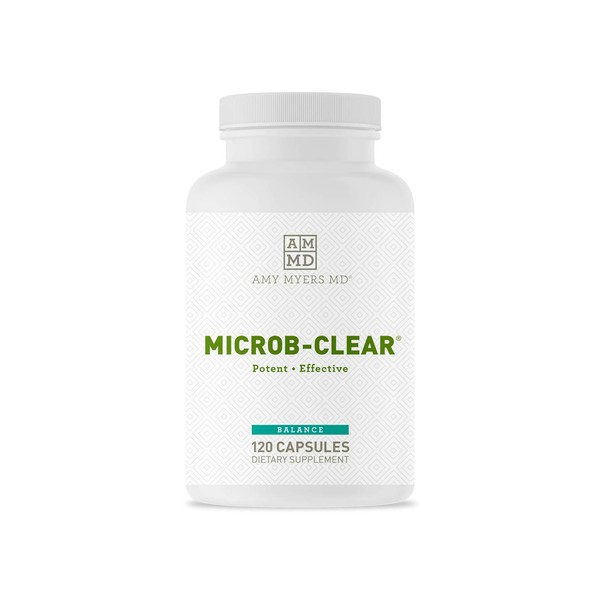 Dr. Amy Myers Microb-Clear Supplement for Gut Health - Supports Healthy Balance in The Gut - Reduce Leaky Gut, SIBO, Bloating, Constipation - Magnesium, Berberine, Caprylic Acid + More - 120 Capsules