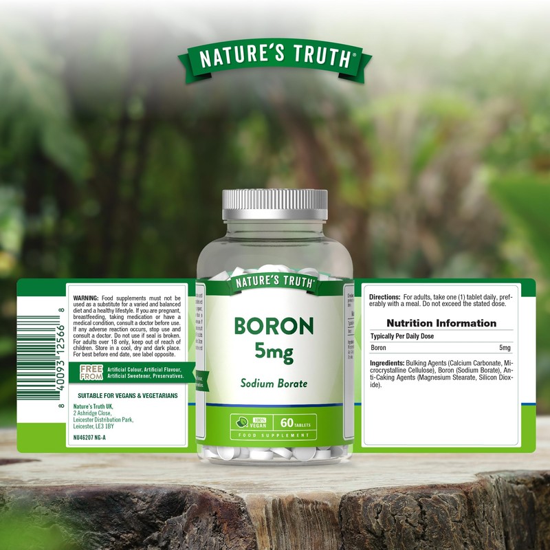 Boron Supplements | 5mg High Strength Boron Tablets | Sodium