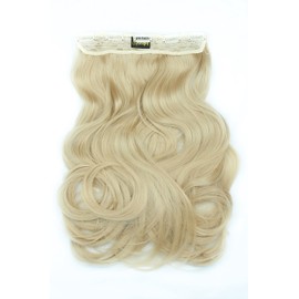 BOMBSHELL HAIR EXTENSIONS 180g 24" 5 Clips Flicky One Piece Half Head Clip On Hair Extensions Wig (M18 LIGHT WARM BLONDE)