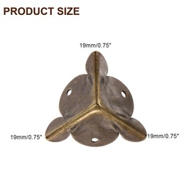 QUARKZMAN Box Edge Guards, 19 mm Decorative Box Corner Protector, Corner Protection, Vintage Dust Edges with Screws, Bronze (Pack of 24)