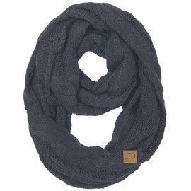 CC Infinity Bufanda de invierno suave unisex, de punto grueso, Azul marino, Talla única