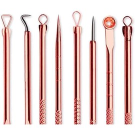 Blackhead Remover Comedone Extractor, Professional Stainless Pimple Acne Blemish Removal Tools Set Deft Processed Blackhead Tweezers Kit