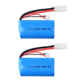 HHZ 2 pcs 7.4V 1500Mah EL-2P Plug li-on Battery for FT009 RC Boat Toys