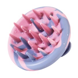 HaloCalm Scalp Massager – Hair Growth & Dandruff Removal Tool, Silicone Scalp Scrubber for Shower, Head & Hair Stimulator,Two-Color Design and Comes with a Silicone Lanyard (Pink-Purple)