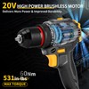 AwxryoX Brushless Compact Drill Tool Set, 60N.m 20V Cordless Drill