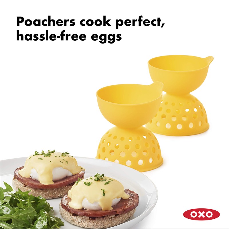 OXO Good Grips 2 Piece Silicone Egg Poaching Set, One