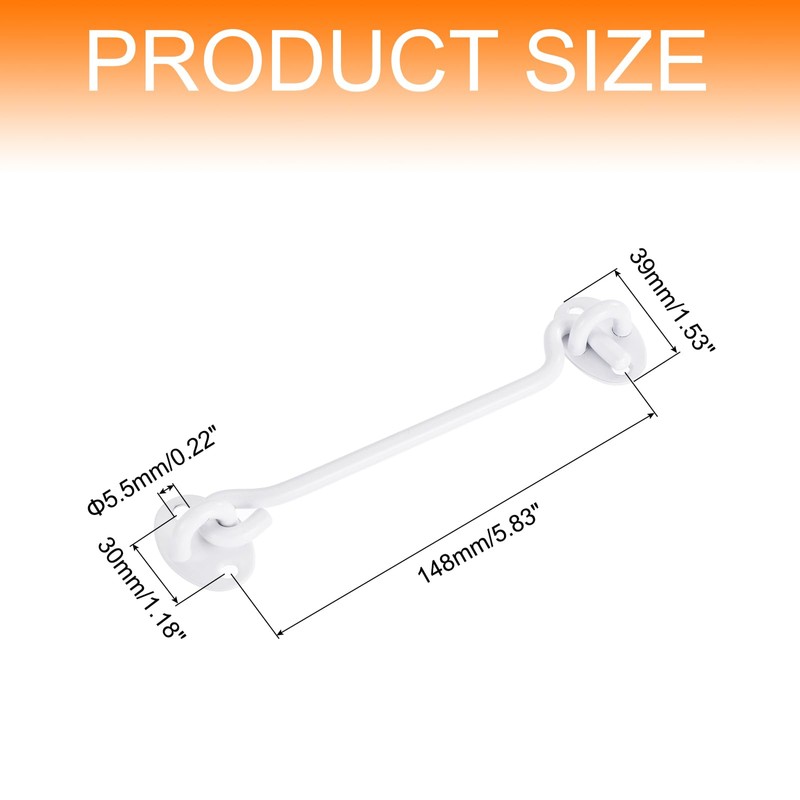 sourcing map 6 Inch Hook and Eye Latch, Barn Door