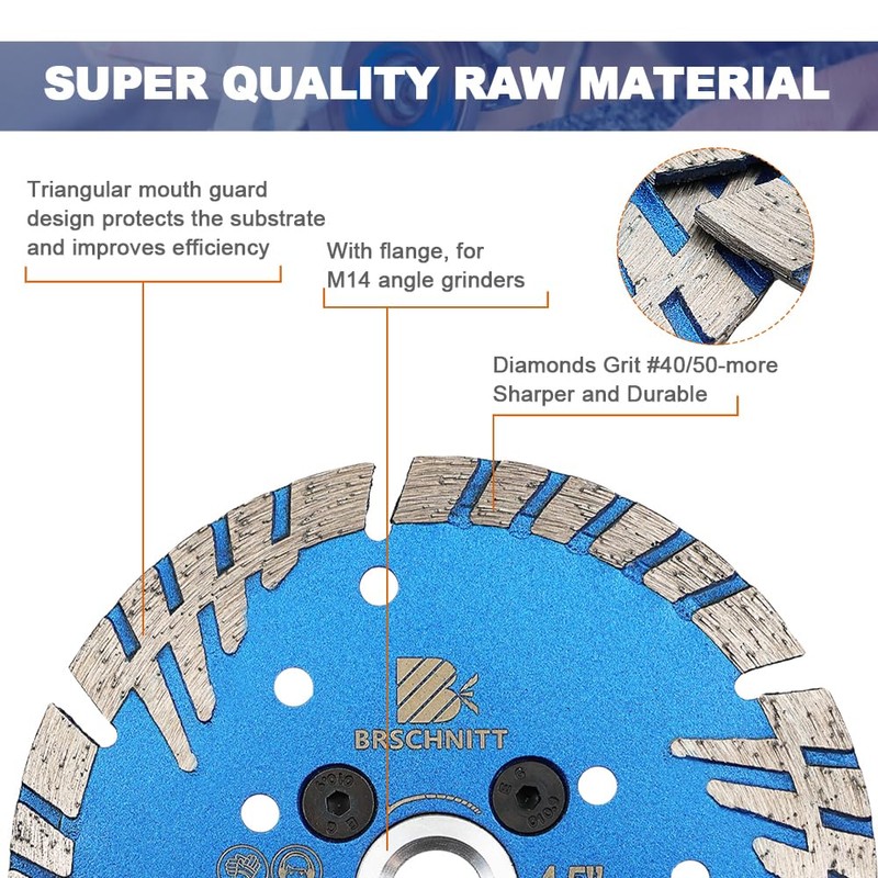 BRSCHNITT Diamond Cutting Disc 125mm x M14 Turbo Saw Blade