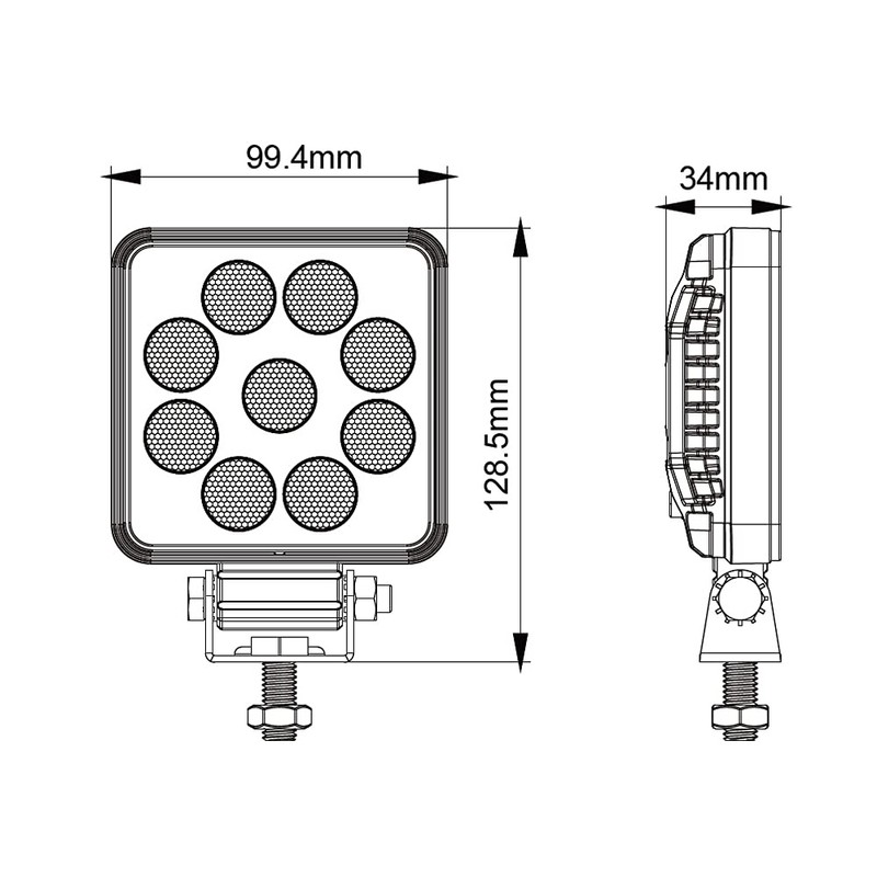 AdLuminis LED Work Light, 10 Watt, 900 Lumens, 28.6°, 12