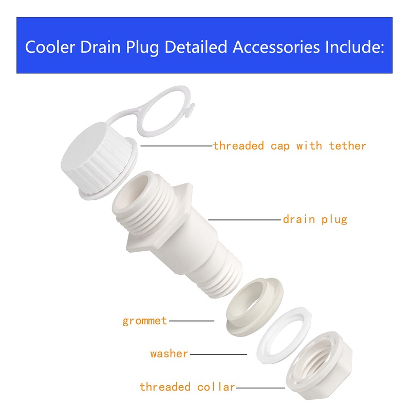 Coolers Drain Plug Replacement Parts Kit, for Igloo Ice Chest