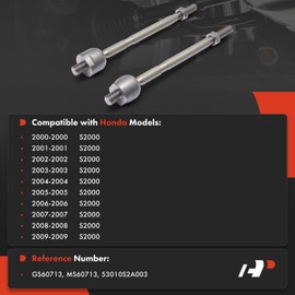 A-Premium 2 x Front Inner Tie Rod Ends, Compatible with Honda S2000 2000-2009