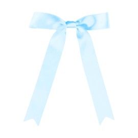 Satin Ribbon Bows with Twist Tie, 6 x 10 Inch, 30 Pack, Gift Wrapping and Party Decorations (Baby Blue)