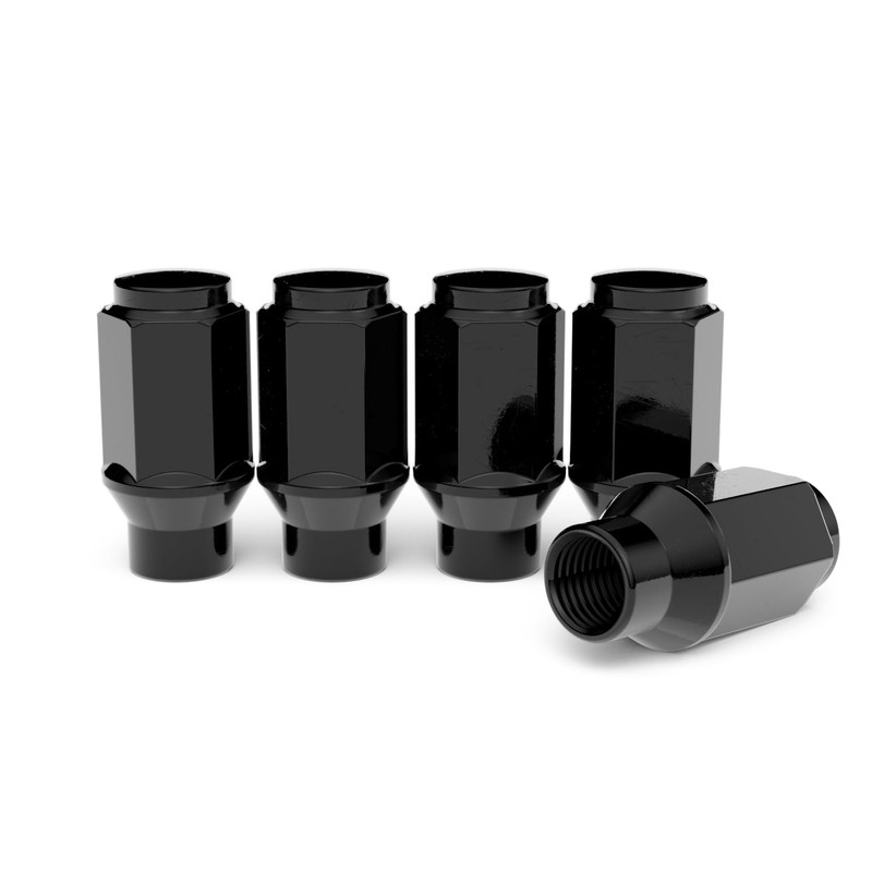 20pcs Black Bulge Lug Nuts - 1/2x20 Threads - 1.75