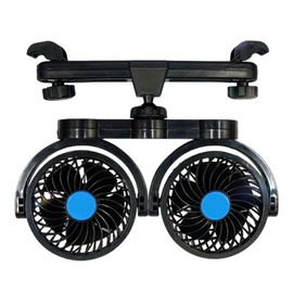 Backseat Fan - Headrest Mounted Car Fan | Portable Adjustable Plug And Play Double Vent Cooling System For Kids Pet Truck Camping Travel