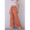 AIHUKOCY Women Drawstring Stripe Wide Leg Casual Trousers Striped Low