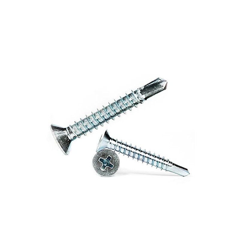 4.2mm x 38mm Self Drilling Countersunk Screws Steel Self Tapping