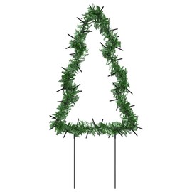 vidaXL Christmas Trees, Illuminated Christmas Tree with Ground Spikes, 50 LEDs, Waterproof LED Christmas Tree with 8 Lighting Modes, Christmas Lighting, Christmas Decoration, 90 cm, Pack of 3