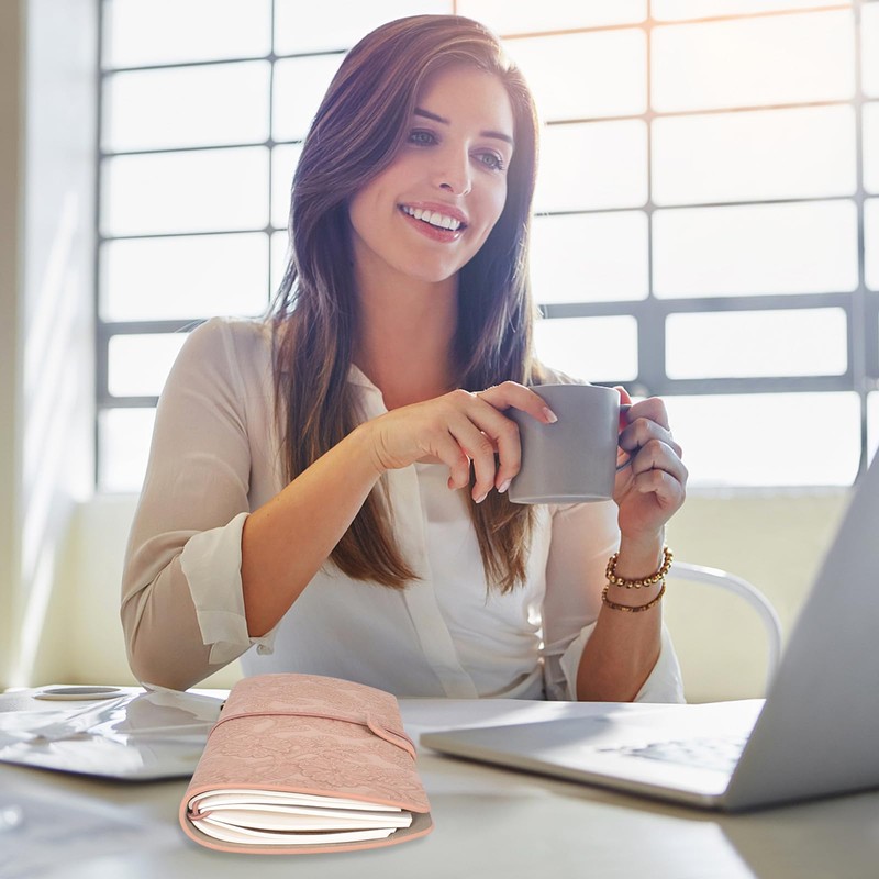 Journal Notebook, A6, Travel Notebook, PU Leather Cover, Notebook, Pink