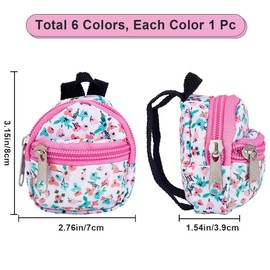 GORGECRAFT 6 Styles Mini Doll Backpack Miniature House Backpack Doll Zipper School Bags Key Purse For Dolls Accessories Costume Ornament Photography Props Black White Gifts