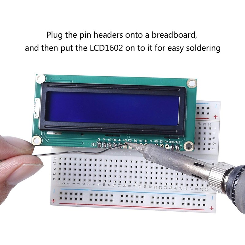 Hailege 2pcs DC3.3V HD44780 1602 16x2 Letters LCD Display Adapter