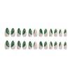 Press On Nails - Medium Almond Green French Fake Nails,