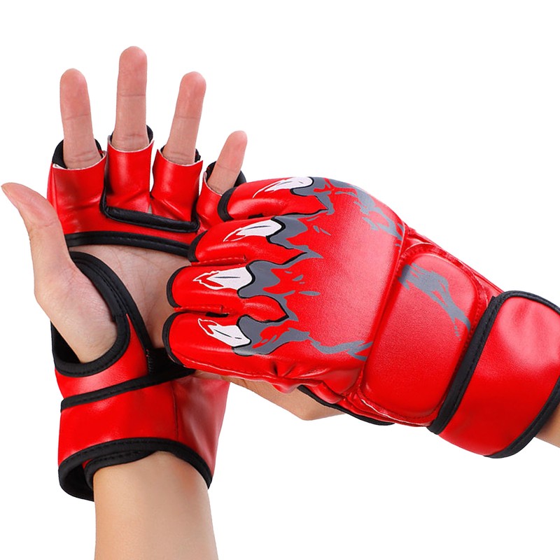 Half Finger Boxing Gloves Punching Bag Open Palms Fighting Kickboxing