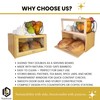 KuraHouse Bamboo Bread Box with Sliding Lid – Large Bread