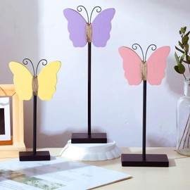 Menkxi 3 Pcs Bee Decor Summer Decorations Set Bee Tiered Tray Honeycomb Wood Table Signs Summer Wooden Tabletop Centerpiece for Party Office Home Bedroom Kitchen Farmhouse Baby Shower Bee(Butterfly)