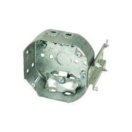 54151LB Octagonal Electrical Box w/ Clamps & J Bracket 4"