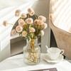 TBOHCRAFED 6 Artificial Silk Flower + 3 Eucalyptus, vase with