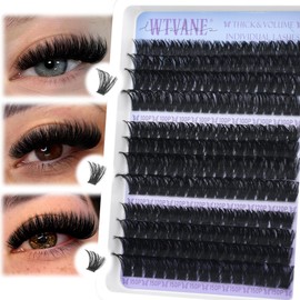 Volume Cluster Lashes100D+120D+150D Thick Individual Eyelash Clusters 240Pcs 12-18mm Individual Cluster Lashes Extensions False Eyelashes D Curl Individual Lashes by Wtvane