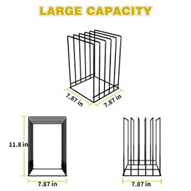 Cutting Board Organizer, Cutting Board Storage Rack, Stainless Steel Cutting Board Holder with 5 Slots, Cookie Sheet Organizer for Cabinet, Kitchen Cabinet Organizer, Baking Sheet Organizer (2pcs)