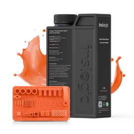 Inslogic High Detail 3D Printer Resin, Smooth Matte Finish with Fine Detail for Miniatures, Low Shrinkage, No Cracking, 405nm UV-Curing Resin for LCD, DLP, SLA 3D Printing (Sunrise Orange, 1kg）