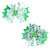 AIUPUOC St. Patrick's Day Hair Bow for Girls Shamrock Hair