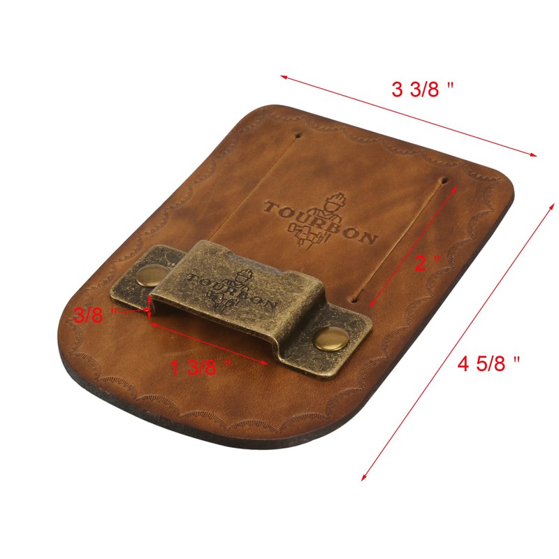 Tourbon Vintage Leather Tape Measure Holder for Belt (Pack of