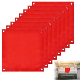 Pack of 8 Red Flags Weatherproof Warning Flag Warning Sign Red Flag Extra Length for Overhanging Loads Warning Sign 30 x 30 cm
