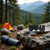 Black Pocket Knife Sharpener - Keychain Multi-Purpose Tool for Camping